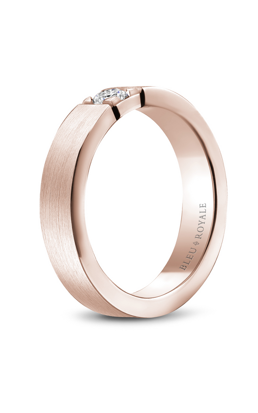 18K Rose Gold Gents Round Wedding Band