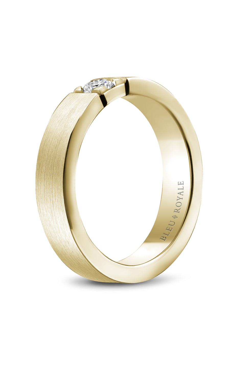 18K Yellow Gold Gents Round Wedding Band