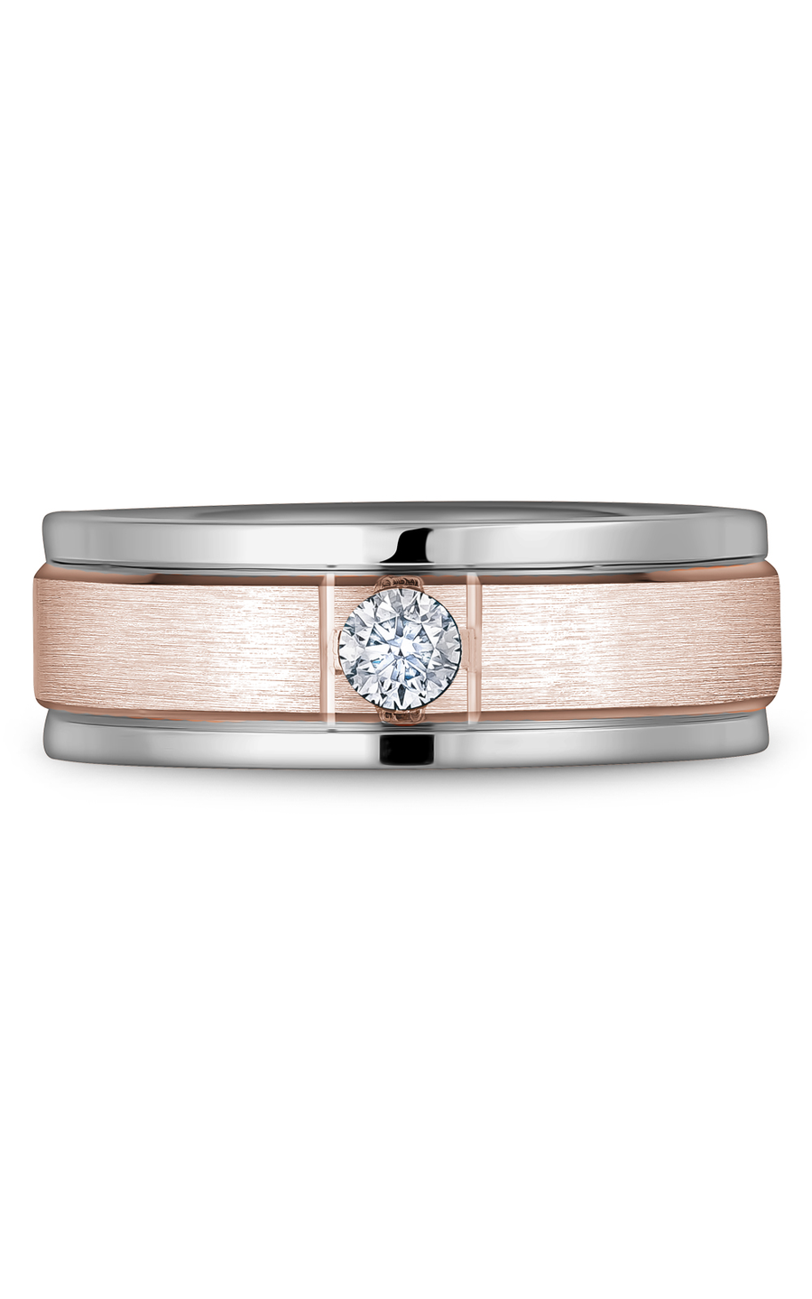 14K Rose Gold Gents Round Wedding Band