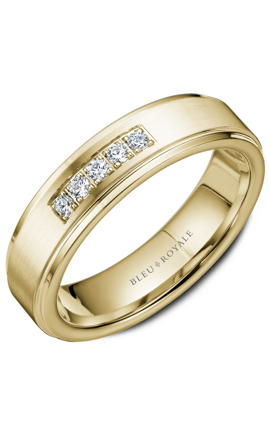 18K Yellow Gold Gents Round Wedding Band
