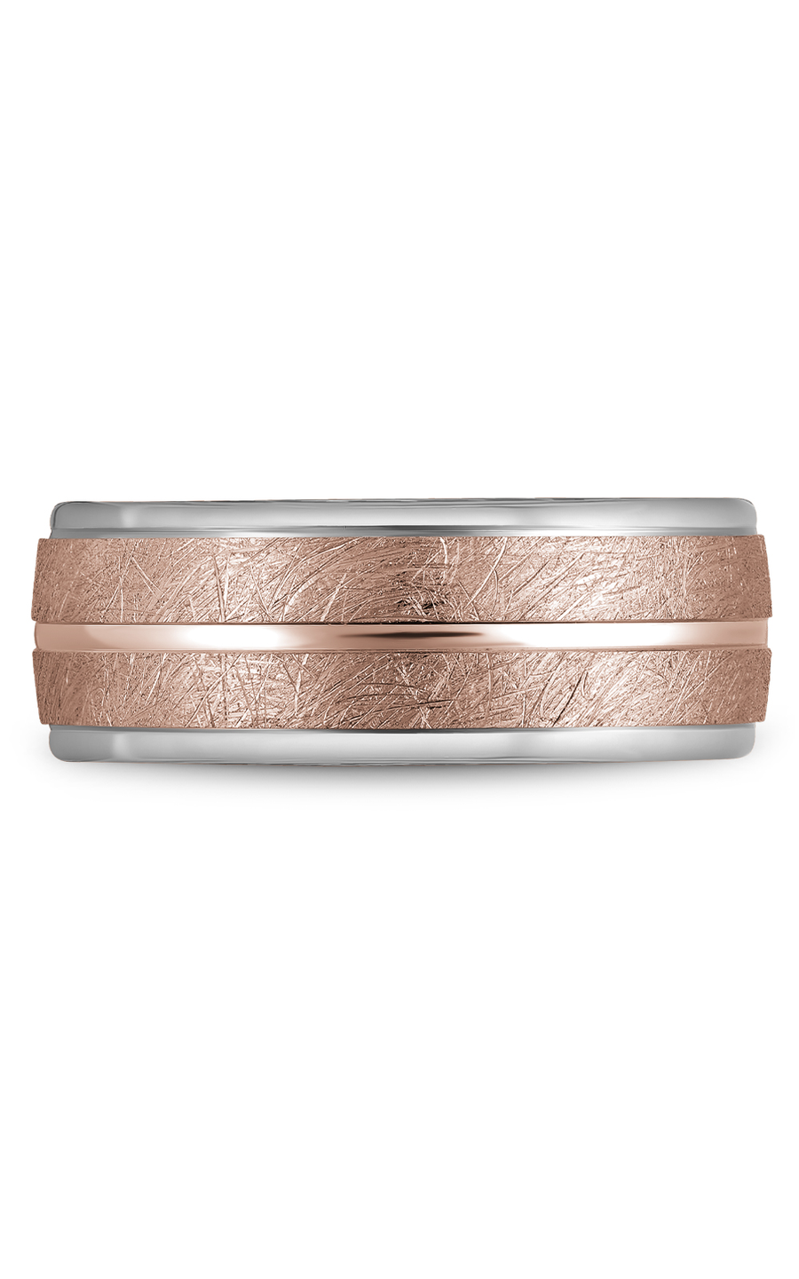 18K Rose Gold and 18K White Gold Gents Wedding Band