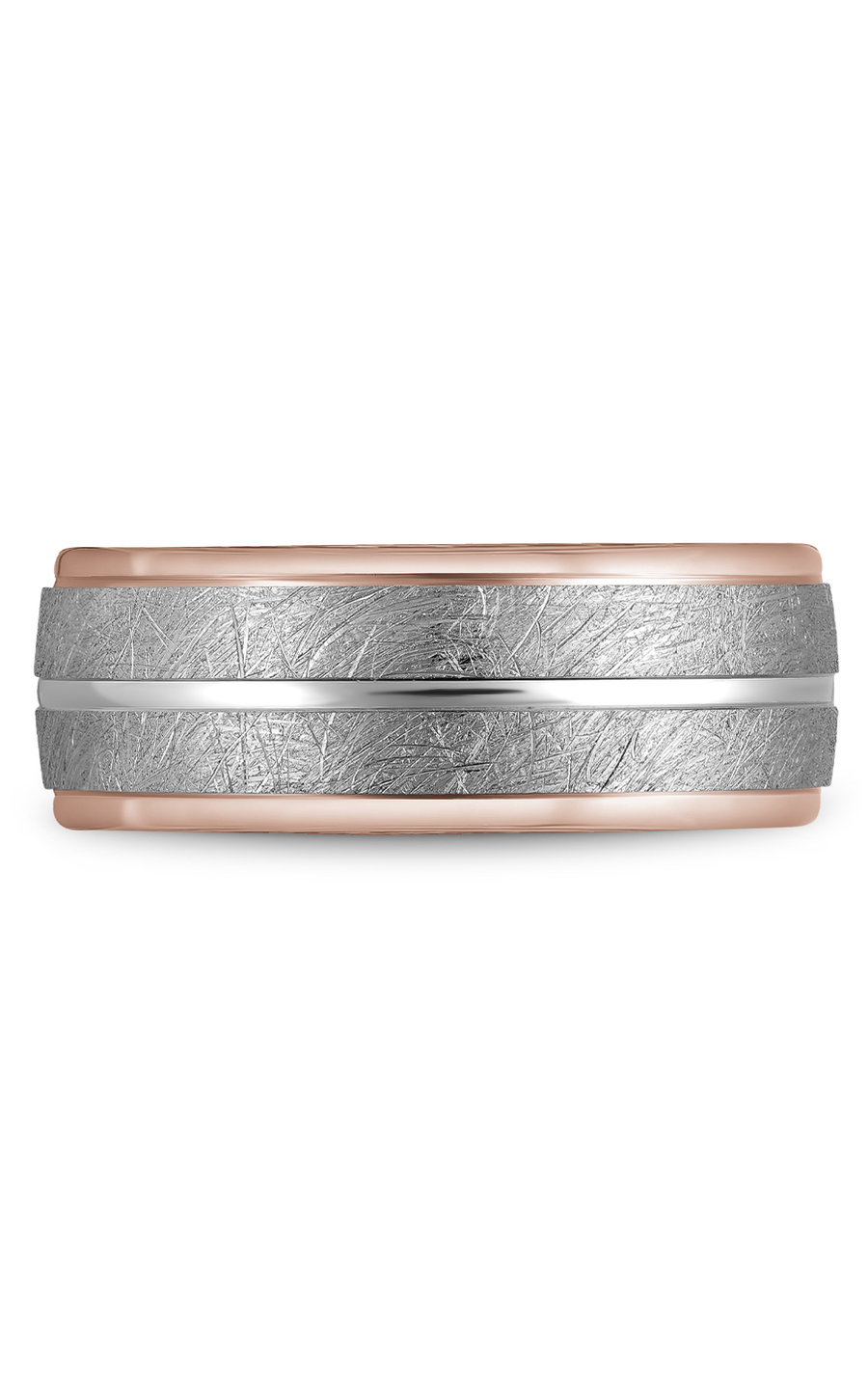 18K Rose Gold and 18K White Gold Gents Wedding Band