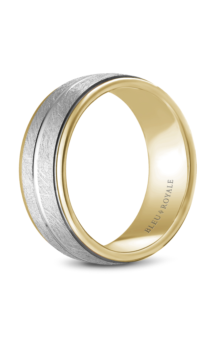 18K White Gold and 18K Yellow Gold Gents Wedding Band