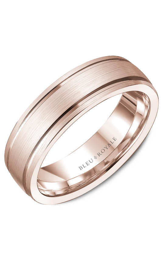 18K Rose Gold Gents Wedding Band