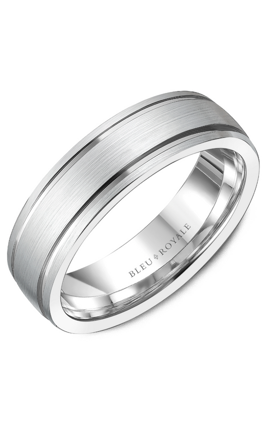 14K White Gold Gents Wedding Band