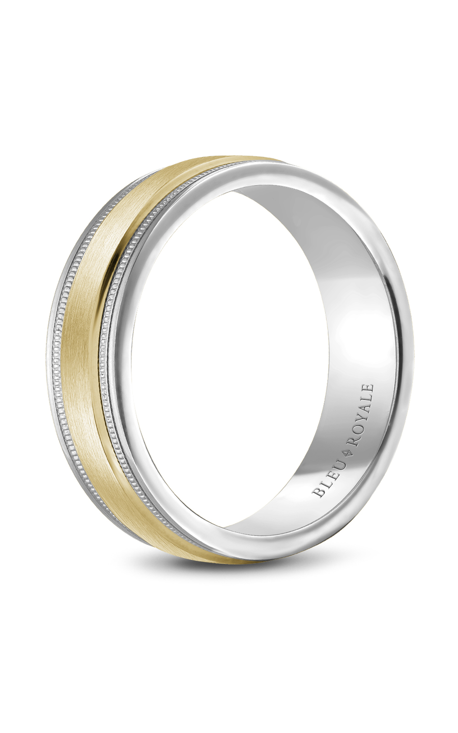 18K White Gold and 18K Yellow Gold Gents Wedding Band