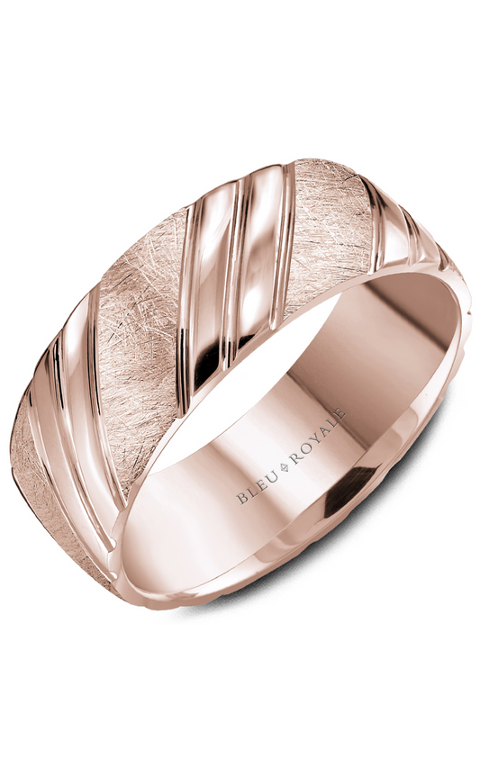 18K Rose Gold Gents Wedding Band