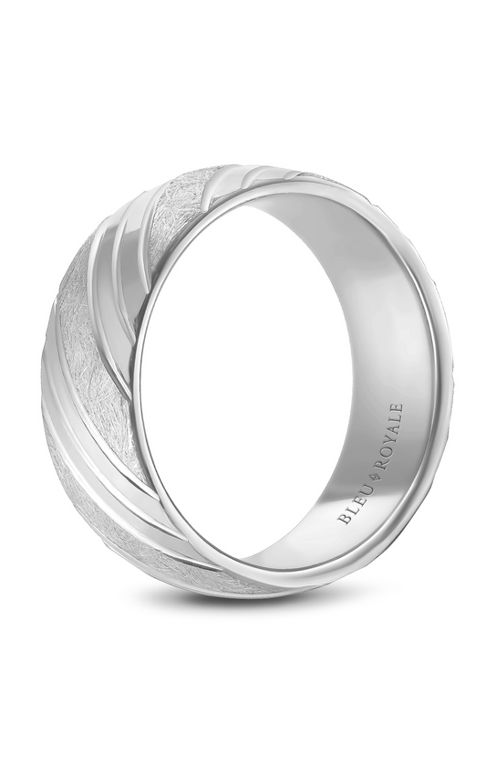 14K White Gold Gents Wedding Band