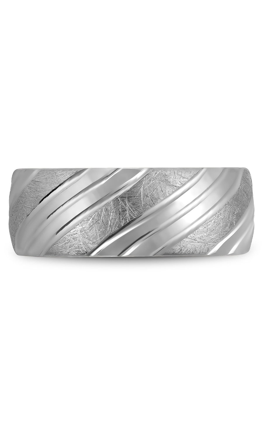 14K White Gold Gents Wedding Band