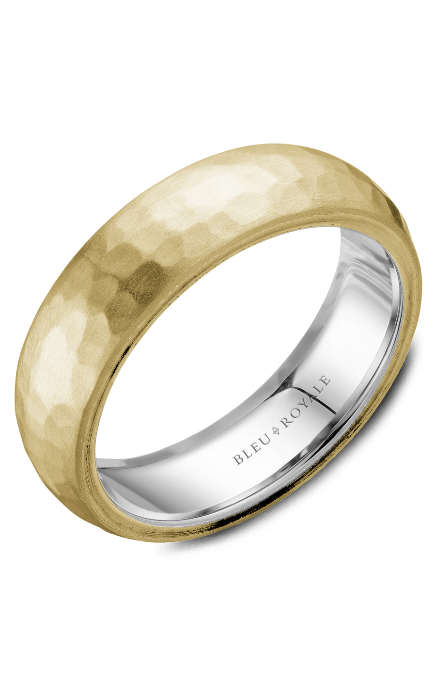 14K White Gold and 14K Yellow Gold Gents Wedding Band