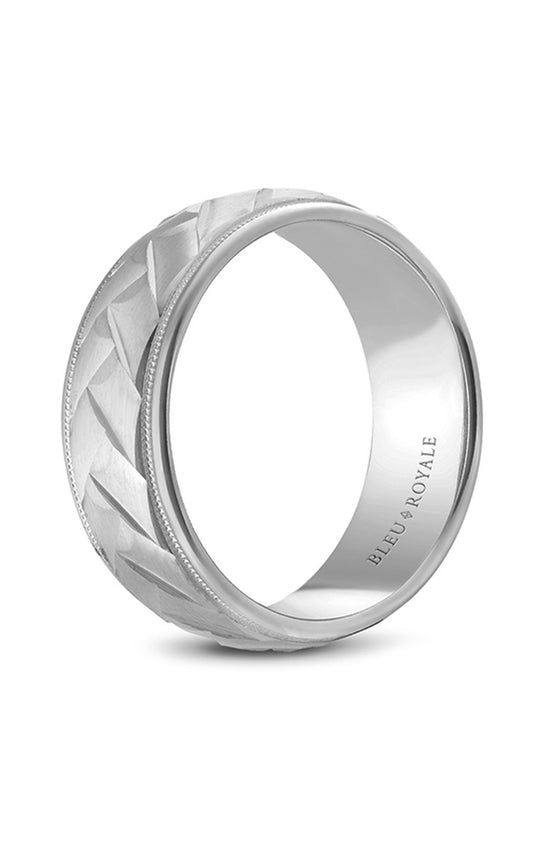 14K White Gold Gents Wedding Band