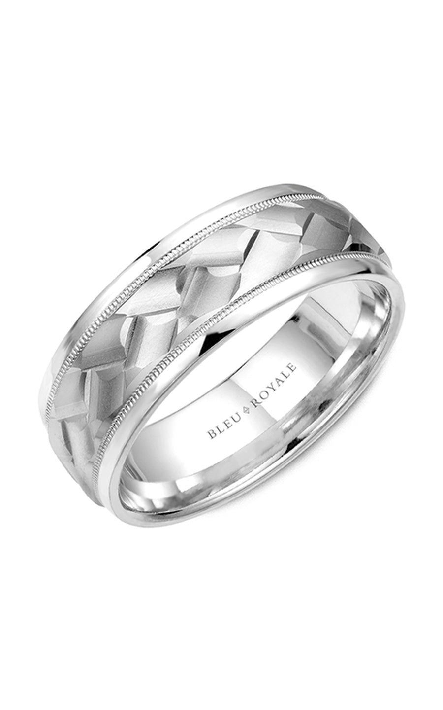 18K White Gold Gents Wedding Band