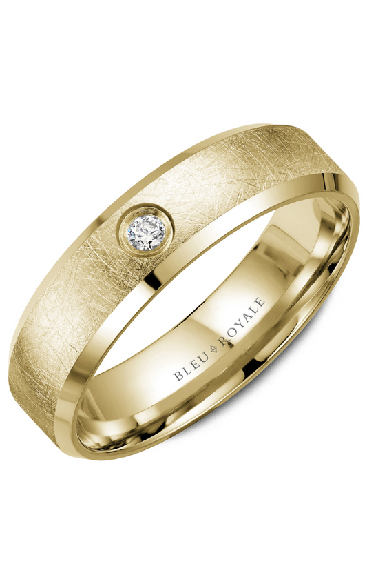 18K Yellow Gold Gents Round Wedding Band