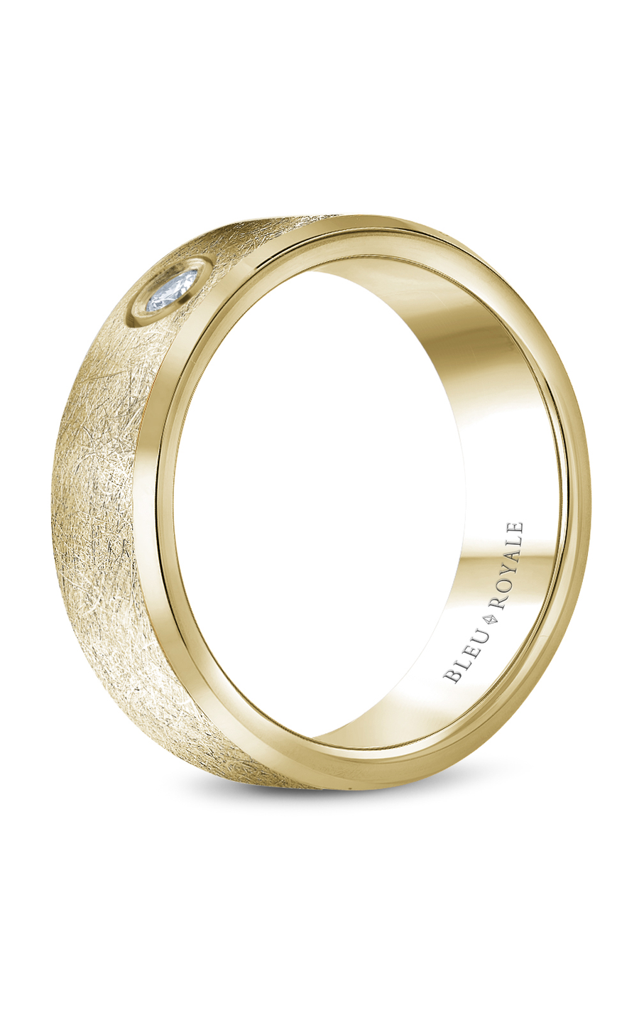 18K Yellow Gold Gents Round Wedding Band