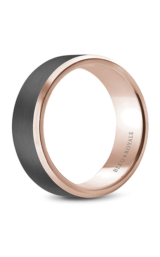 14K Rose Gold and Tantalum Gents Wedding Band
