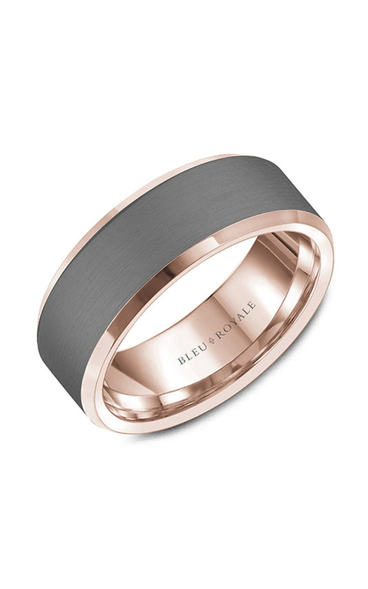 18K Rose Gold and Tantalum Gents Wedding Band