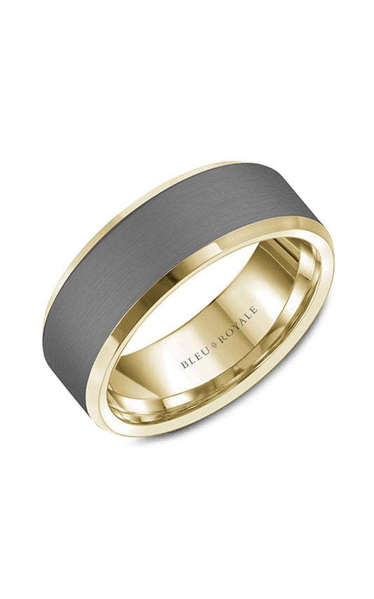 14K Yellow Gold and Tantalum Gents Wedding Band