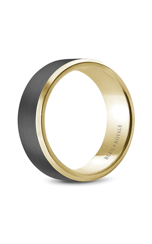 18K Yellow Gold and Tantalum Gents Wedding Band