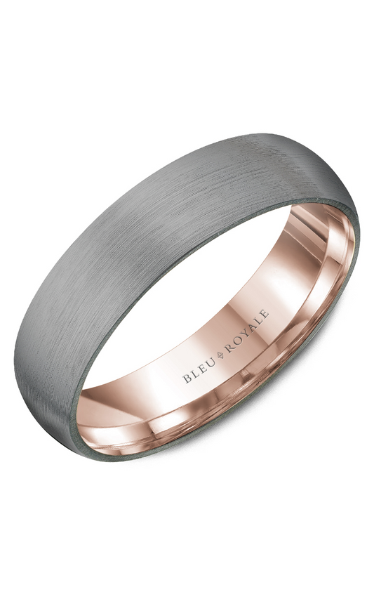 18K Rose Gold and Tantalum Gents Wedding Band