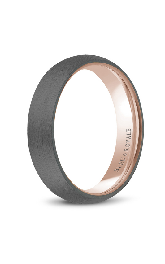 18K Rose Gold and Tantalum Gents Wedding Band