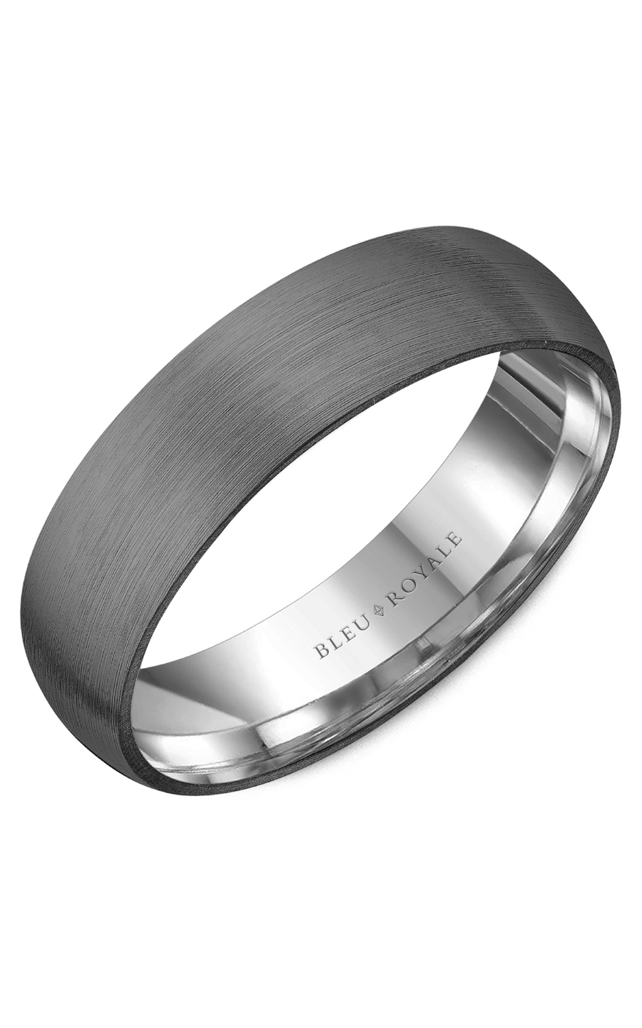 14K White Gold and Tantalum Gents Wedding Band