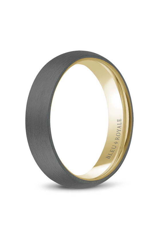 14K Yellow Gold and Tantalum Gents Wedding Band