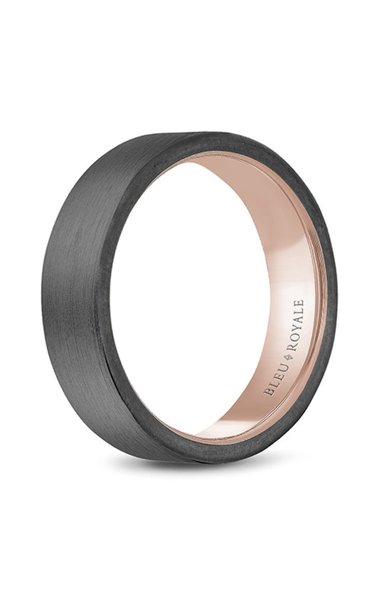 14K Rose Gold and Tantalum Gents Wedding Band