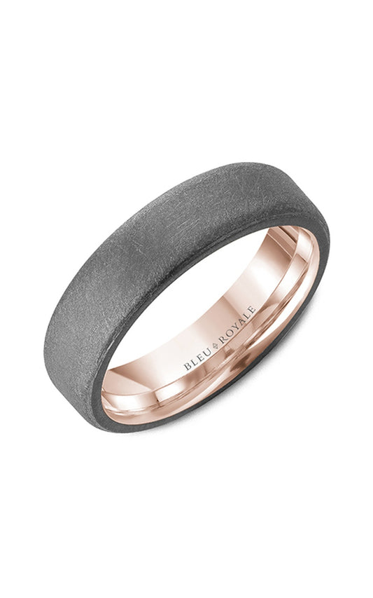 14K Rose Gold and Tantalum Gents Wedding Band