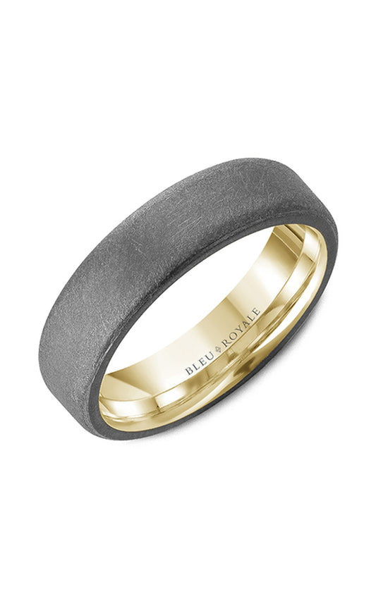 18K Yellow Gold and Tantalum Gents Wedding Band