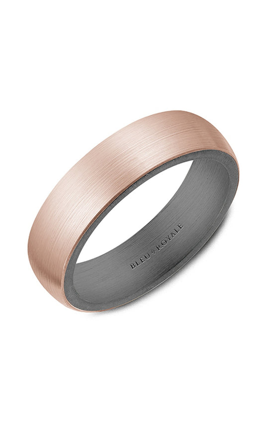 14K Rose Gold and Tantalum Gents Wedding Band