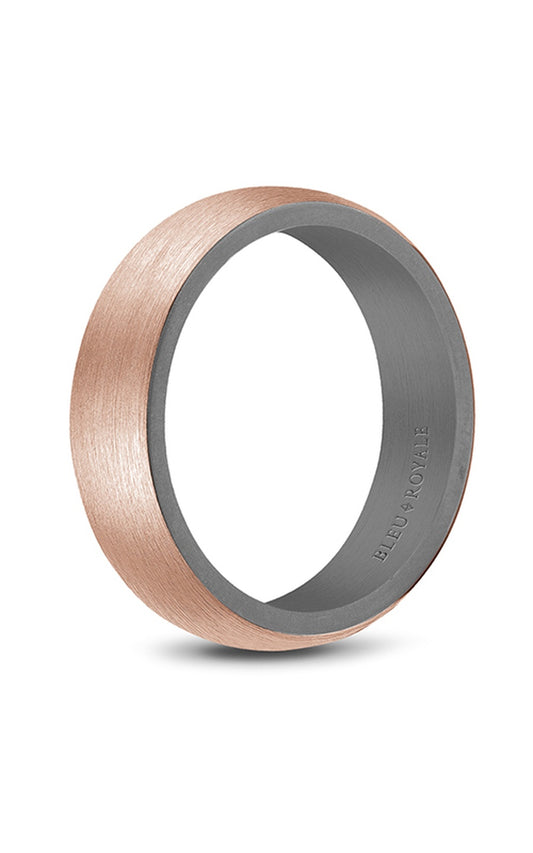 18K Rose Gold and Tantalum Gents Wedding Band