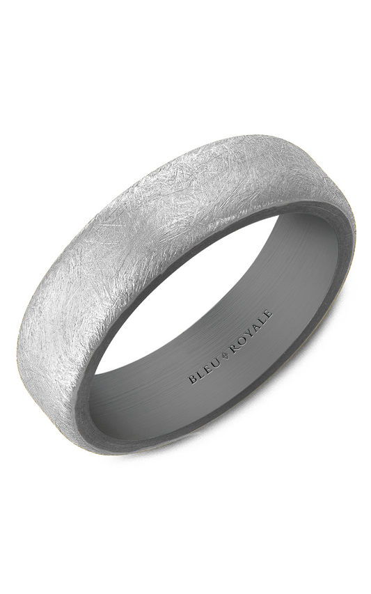 18K White Gold and Tantalum Gents Wedding Band