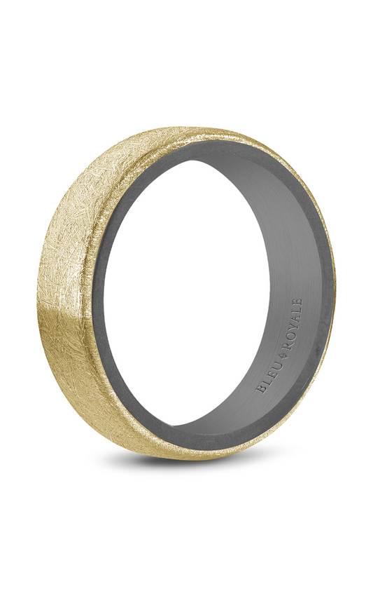 18K Yellow Gold and Tantalum Gents Wedding Band