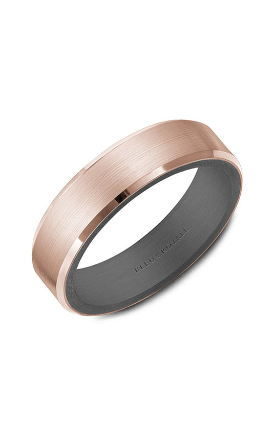 18K Rose Gold and Tantalum Gents Wedding Band