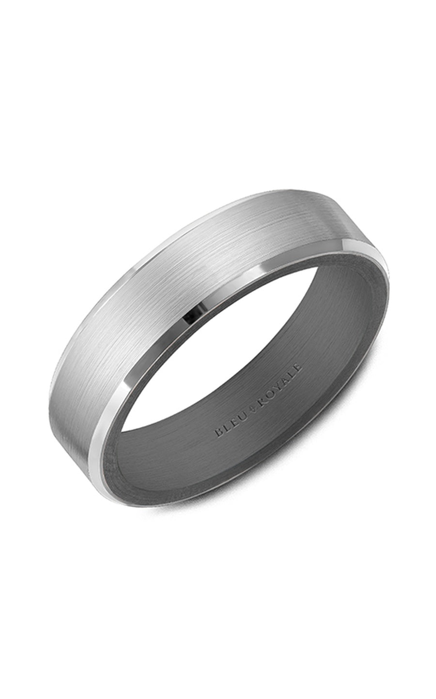 14K White Gold and Tantalum Gents Wedding Band