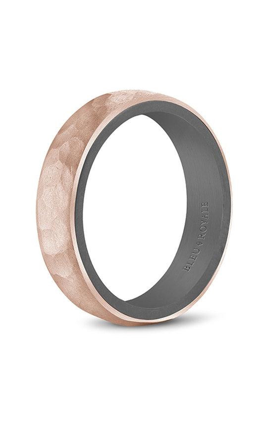 14K Rose Gold and Tantalum Gents Wedding Band