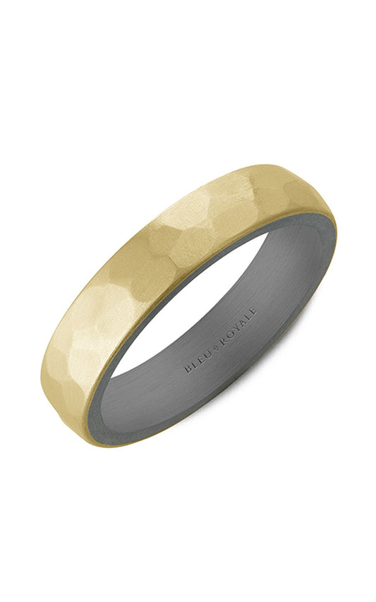 14K Yellow Gold and Tantalum Gents Wedding Band
