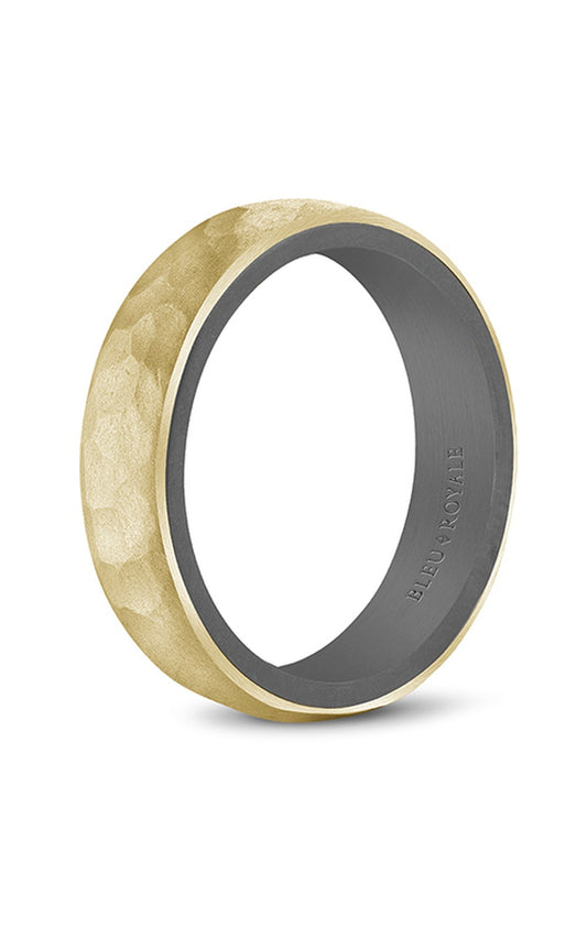 18K Yellow Gold and Tantalum Gents Wedding Band