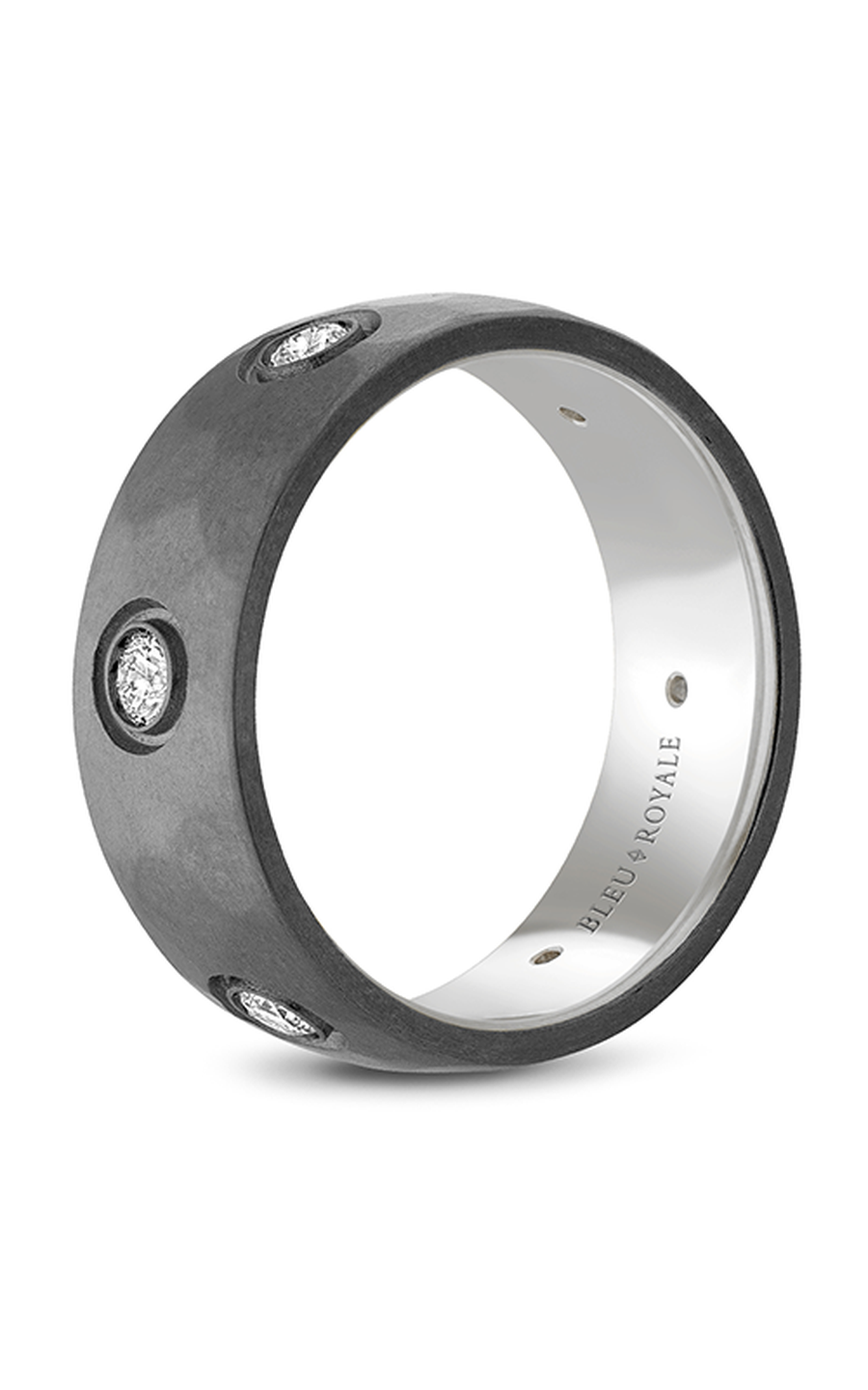 18K White Gold and Tantalum Gents Round Wedding Band
