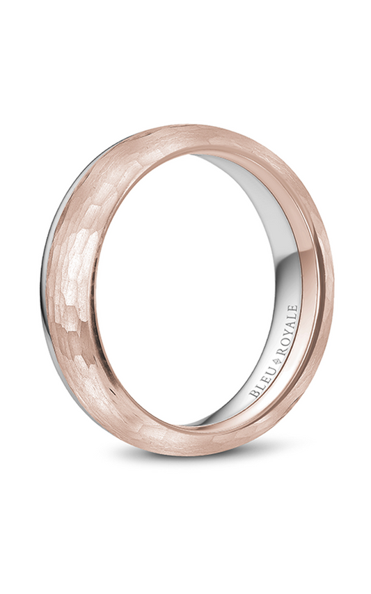 14K Rose Gold and 14K White Gold Gents Wedding Band