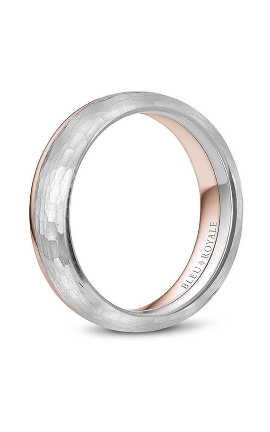 14K Rose Gold and 14K White Gold Gents Wedding Band