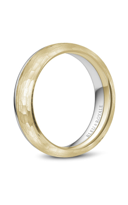 14K White Gold and 14K Yellow Gold Gents Wedding Band