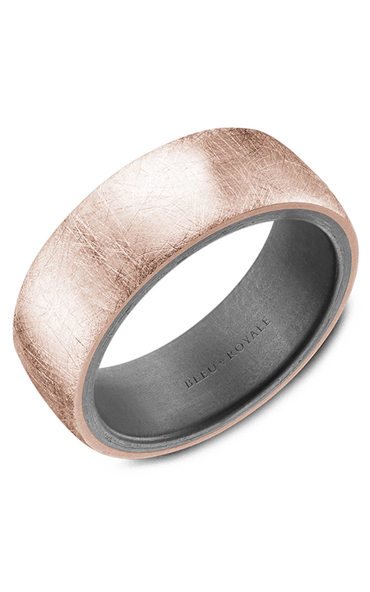 18K Rose Gold and Tantalum Gents Wedding Band