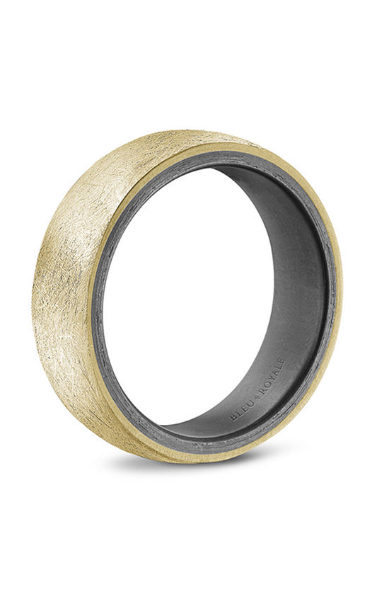 18K Yellow Gold and Tantalum Gents Wedding Band