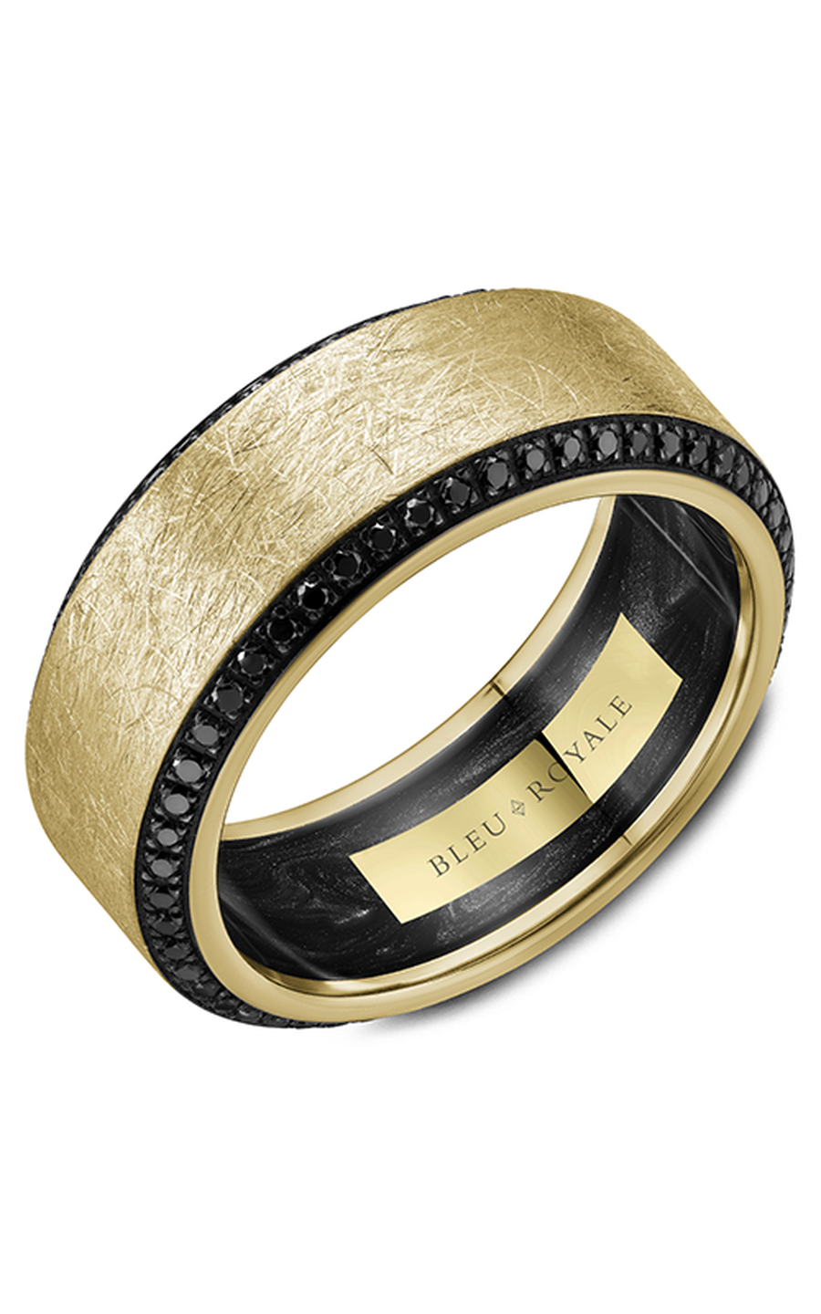 14K Yellow Gold and Tantalum Gents Round Wedding Band
