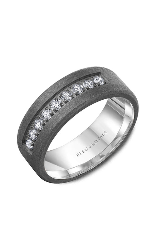 Platinum and Tantalum Gents Round Wedding Band