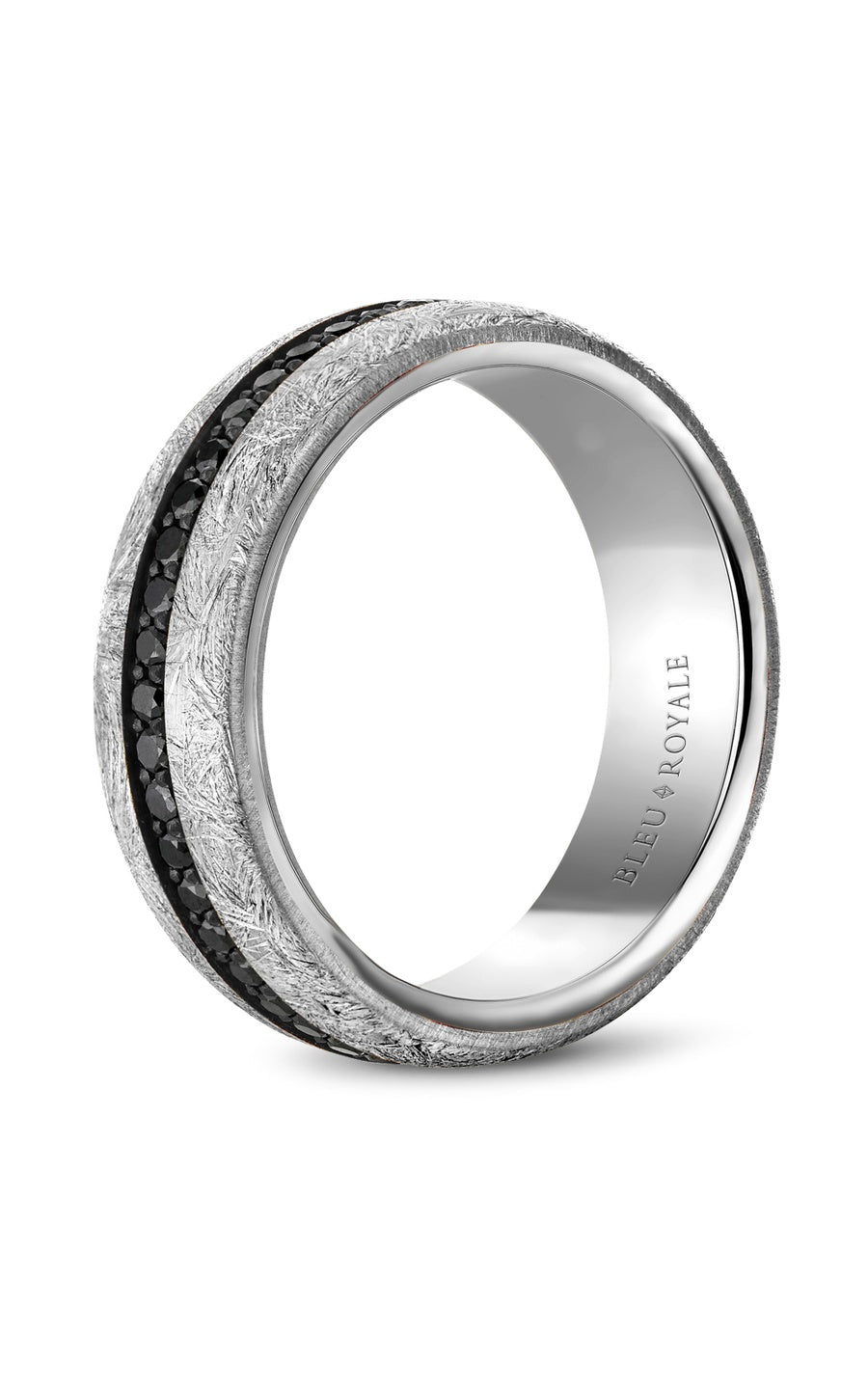 18K White Gold and Tantalum Gents Round Wedding Band