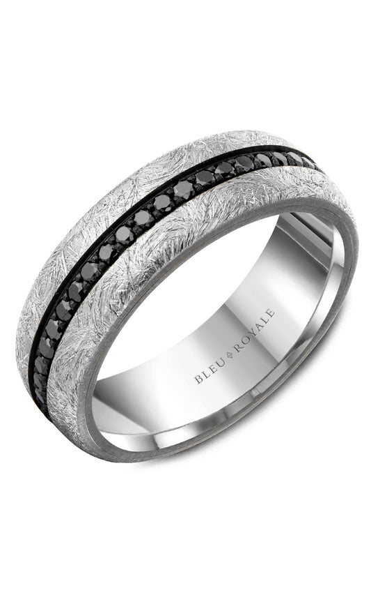 Platinum and Tantalum Gents Round Wedding Band