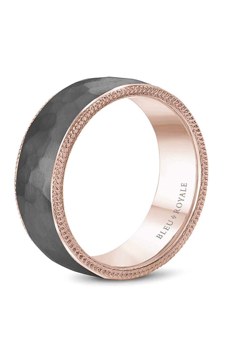 14K Rose Gold and Tantalum Gents Wedding Band