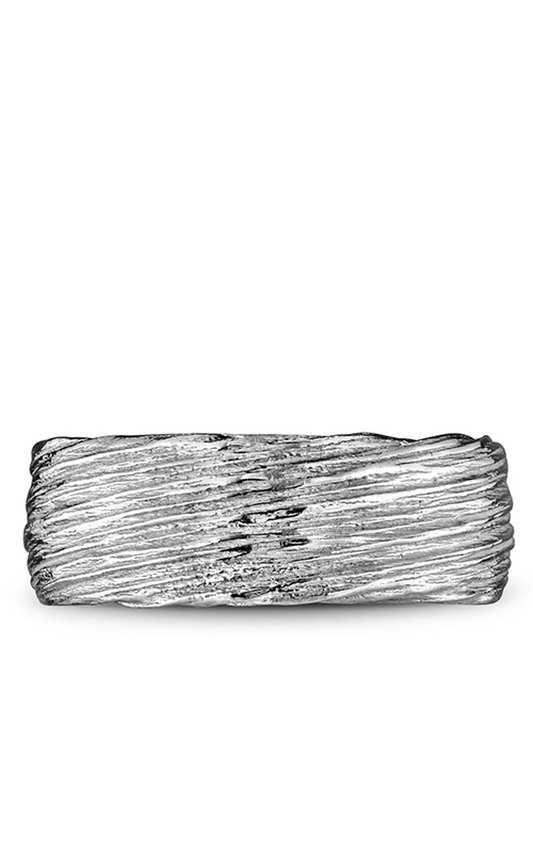 18K White Gold and 18K Yellow Gold Gents Round Wedding Band